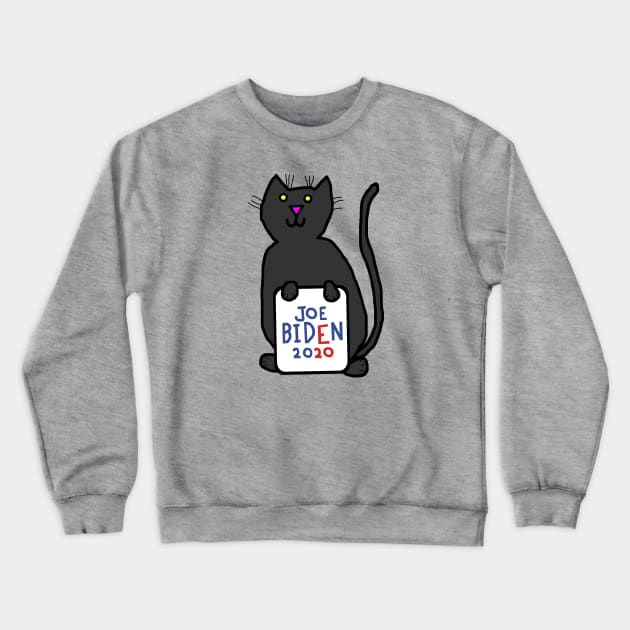 Cute Cat with Joe Biden 2020 Sign Crewneck Sweatshirt by ellenhenryart